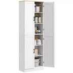 HOMCOM 67 Freestanding Kitchen Pantry, 4-Door Storage Cabinet Organizer with Adjustable Shelves and Doors