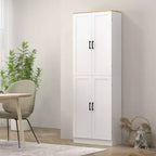 HOMCOM 67 Freestanding Kitchen Pantry, 4-Door Storage Cabinet Organizer with Adjustable Shelves and Doors