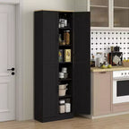 HOMCOM 67 Freestanding Kitchen Pantry, 4-Door Storage Cabinet Organizer with Adjustable Shelves and Doors