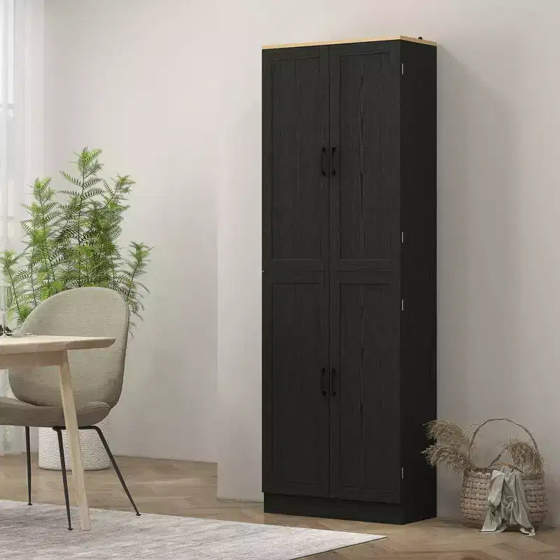 HOMCOM 67 Freestanding Kitchen Pantry, 4-Door Storage Cabinet Organizer with Adjustable Shelves and Doors