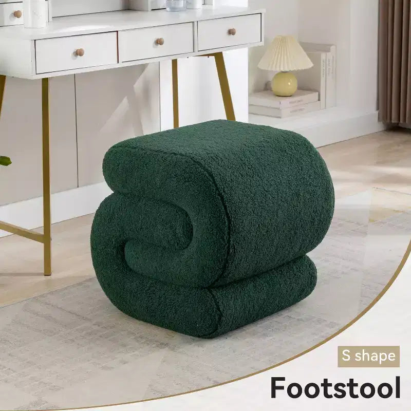 GDFStudio Mila 19.3 Teddy S-Shape Ottoman/Footstool