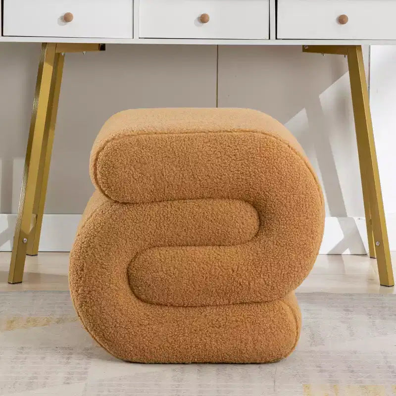 GDFStudio Mila 19.3 Teddy S-Shape Ottoman/Footstool