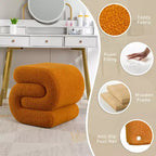 GDFStudio Mila 19.3 Teddy S-Shape Ottoman/Footstool