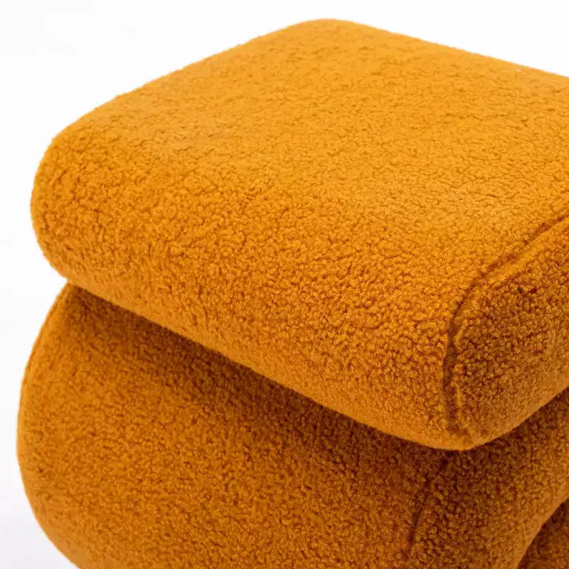 GDFStudio Mila 19.3 Teddy S-Shape Ottoman/Footstool