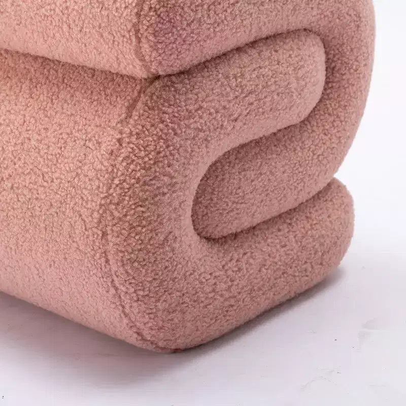 GDFStudio Mila 19.3 Teddy S-Shape Ottoman/Footstool