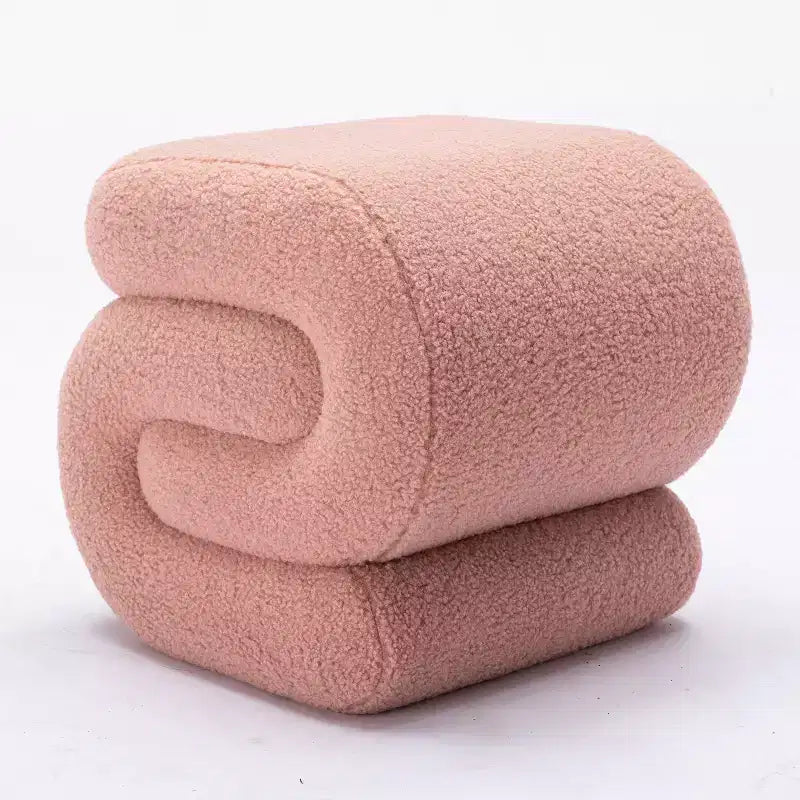 GDFStudio Mila 19.3 Teddy S-Shape Ottoman/Footstool