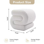 GDFStudio Mila 19.3 Teddy S-Shape Ottoman/Footstool
