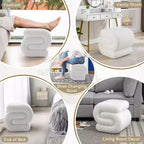 GDFStudio Mila 19.3 Teddy S-Shape Ottoman/Footstool
