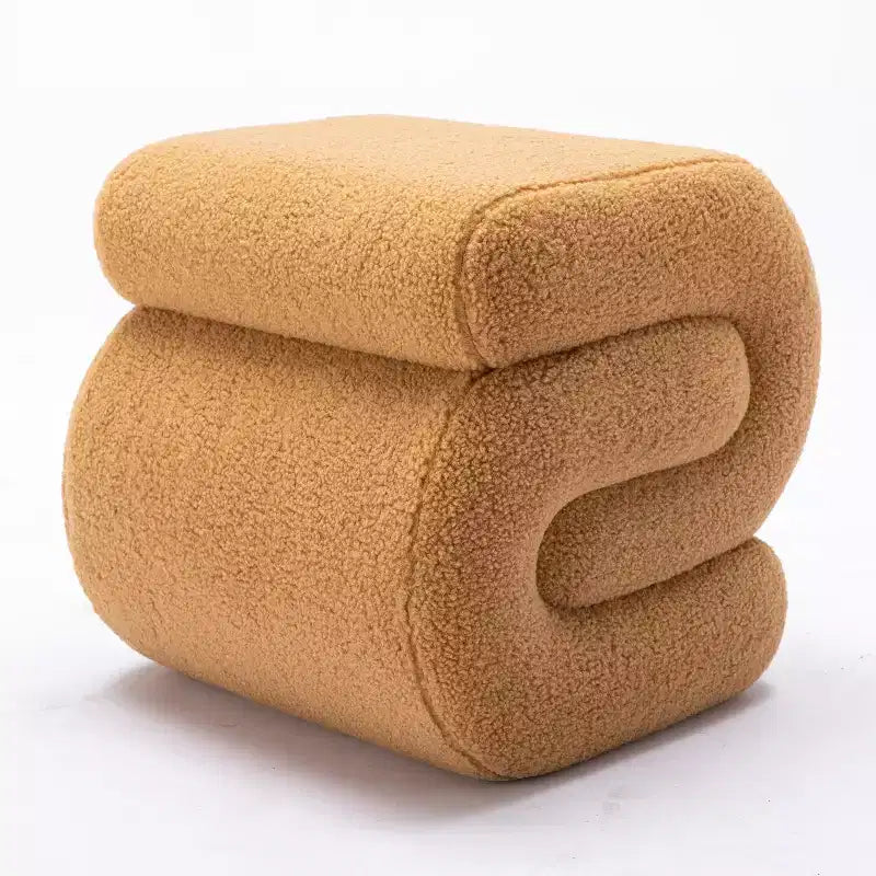 GDFStudio Mila 19.3 Teddy S-Shape Ottoman/Footstool