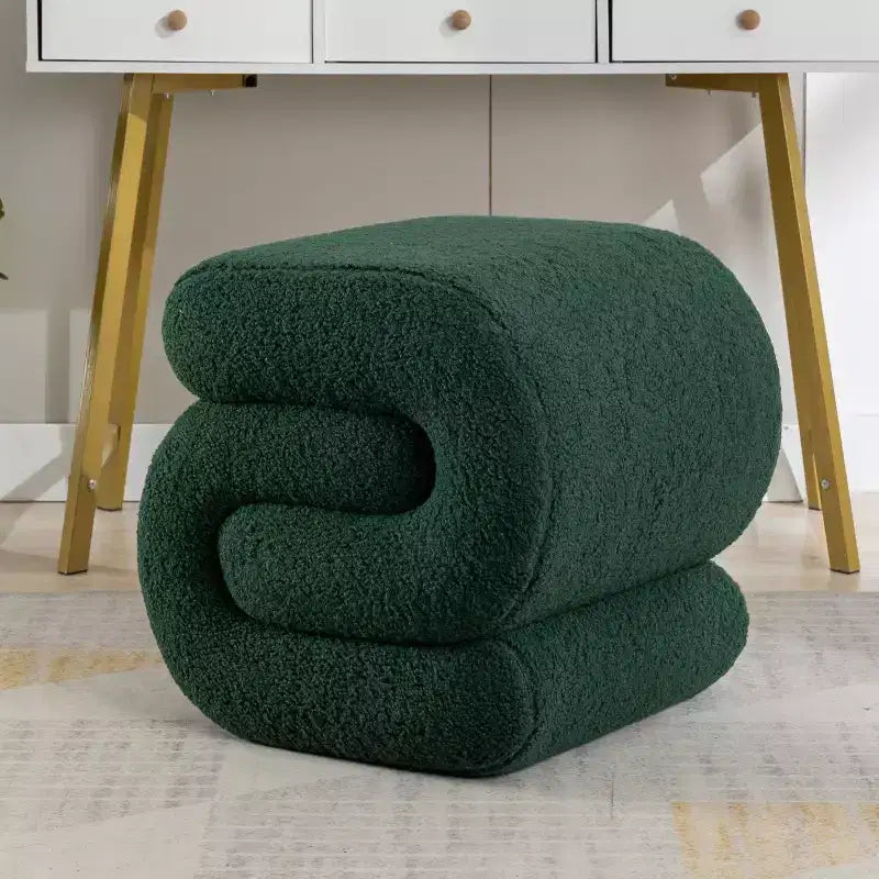 GDFStudio Mila 19.3 Teddy S-Shape Ottoman/Footstool