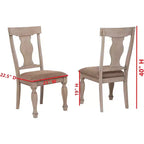 Kings Brand Almon 2 Tone Brown Wood Upholstered Dinette Dining Room Chairs, Set of 2