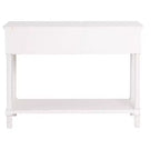 LuxenHome White Wood Console Table with 2 Drawers and Shelf, Entryway Storage Furniture