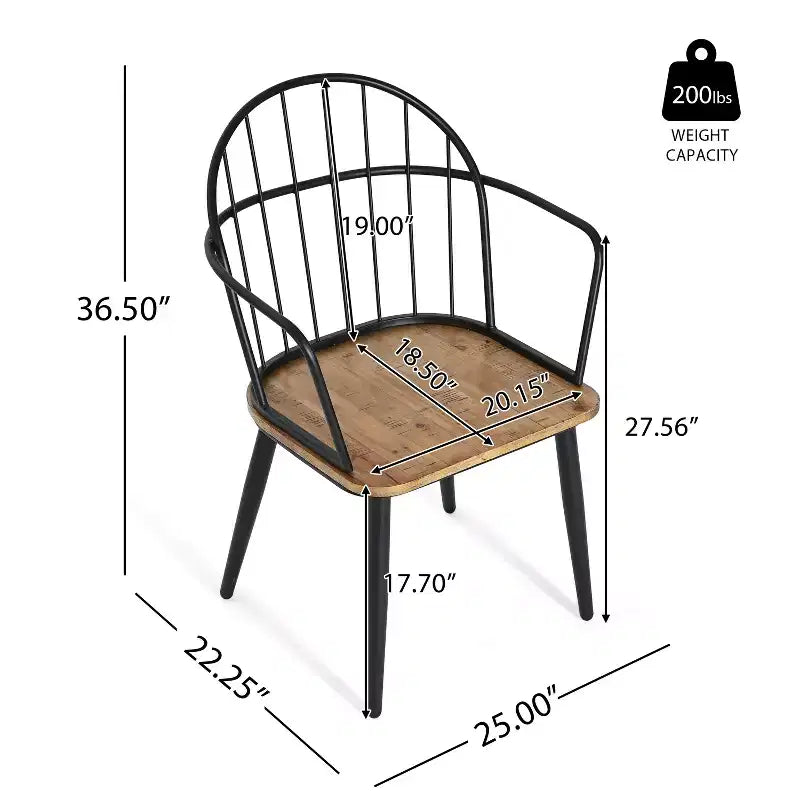 Christopher Knight Home Aura 5 Piece Modern Dining Set with Metal Base, Lignt Brown/Black