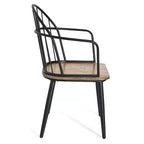 Christopher Knight Home Aura 5 Piece Modern Dining Set with Metal Base, Lignt Brown/Black