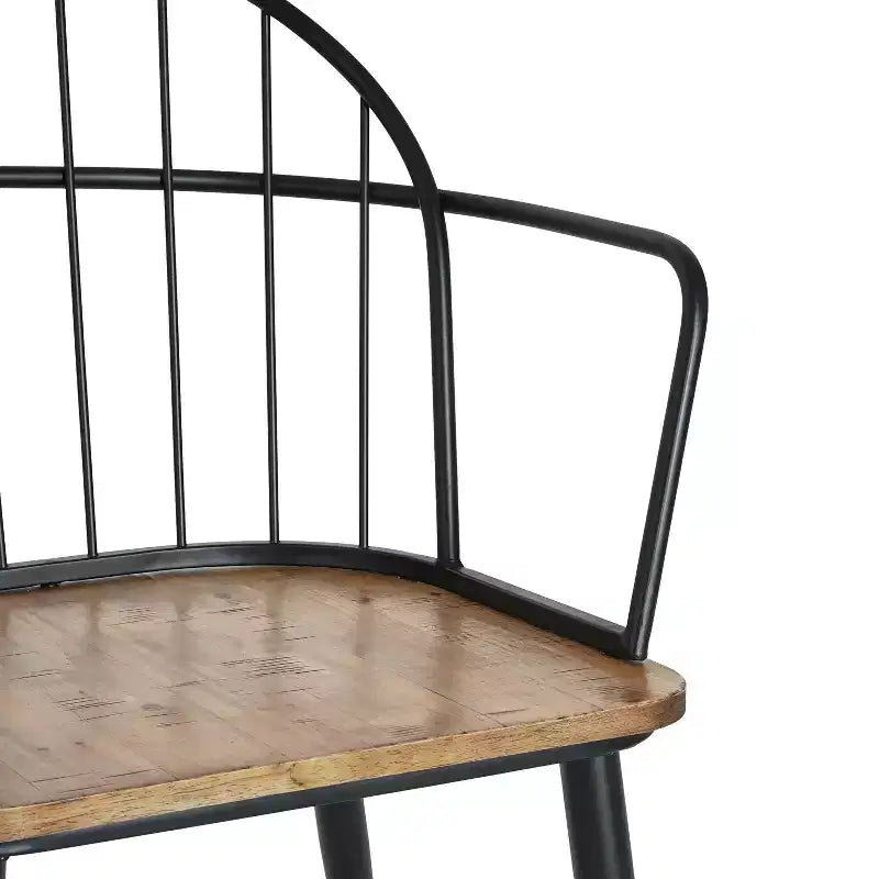 Christopher Knight Home Aura 5 Piece Modern Dining Set with Metal Base, Lignt Brown/Black