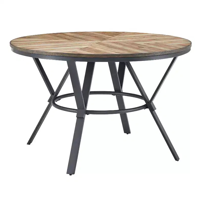 Christopher Knight Home Aura 5 Piece Modern Dining Set with Metal Base, Lignt Brown/Black