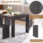 3-Piece Farmhouse Style Dining Set, Dining Table and 2 Benches for Dining Room, Kitchen and Living Room - ModernLuxe