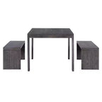 3-Piece Farmhouse Style Dining Set, Dining Table and 2 Benches for Dining Room, Kitchen and Living Room - ModernLuxe