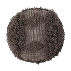 GDFStudio Edene Boho Handmade Fabric 16*16 Stool with Metal Accents, Dark Brown