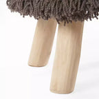 GDFStudio Edene Boho Handmade Fabric 16*16 Stool with Metal Accents, Dark Brown