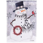 Dicksons Magnolia Garden Outdoor Flag Decoration For Garden, Yard, Or Walkway Large 30 x 44, Weather Resistant Polyester, Snowman With Berry Wreath