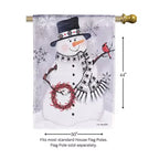 Dicksons Magnolia Garden Outdoor Flag Decoration For Garden, Yard, Or Walkway Large 30 x 44, Weather Resistant Polyester, Snowman With Berry Wreath