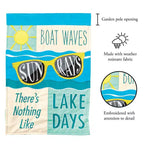 Magnolia Garden Boat Waves Sun Rays Lake Days 13 x 18 Inch Polyester Garden Flag