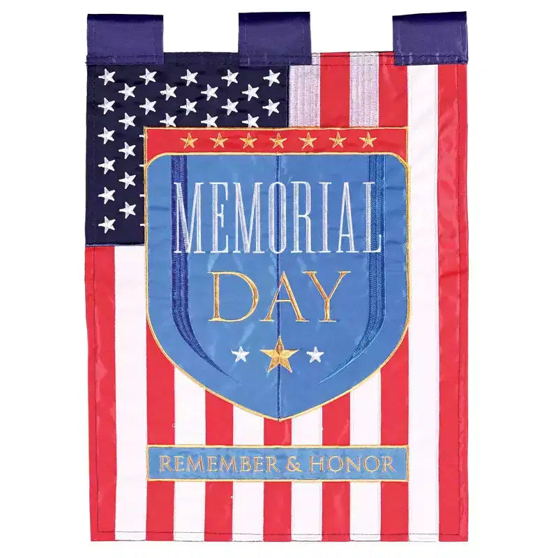 Dicksons Magnolia Garden Memorial Day Remember and Honor Red White Blue 18 x 13 Polyester Outdoor Garden Flag