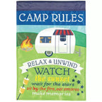 Magnolia Garden Camp Rules Camper Campfire 29 x 42 Inch Polyester Garden Flag