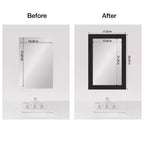 Amanti Art Mirror Makeover Bathroom Mirror Frame Border Kit - Fully Assembled Peel and Stick Frame - Mirror NOT Included - Furniture Espresso Trim