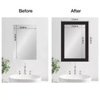 Amanti Art Mirror Makeover Bathroom Mirror Frame Border Kit - Fully Assembled Peel and Stick Frame - Mirror NOT Included - Furniture Espresso Trim
