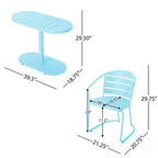 Christopher Knight Home Porto Outdoor Modern 3 Piece Iron Oval Table Bistro Set