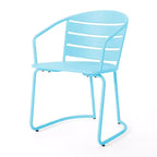 Christopher Knight Home Porto Outdoor Modern 3 Piece Iron Oval Table Bistro Set