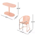 Christopher Knight Home Porto Outdoor Modern 3 Piece Iron Oval Table Bistro Set