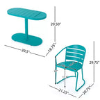 Christopher Knight Home Porto Outdoor Modern 3 Piece Iron Oval Table Bistro Set