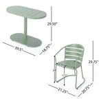 Christopher Knight Home Porto Outdoor Modern 3 Piece Iron Oval Table Bistro Set
