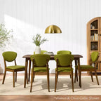 Best Choice Products 2-Piece Mid-Century Modern Wood & Upholstered Dining Chair Set