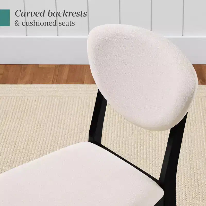 Best Choice Products 2-Piece Mid-Century Modern Wood & Upholstered Dining Chair Set
