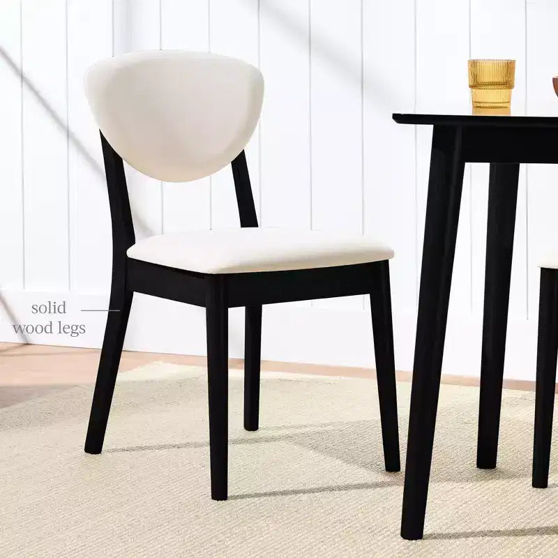 Best Choice Products 2-Piece Mid-Century Modern Wood & Upholstered Dining Chair Set