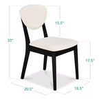 Best Choice Products 2-Piece Mid-Century Modern Wood & Upholstered Dining Chair Set