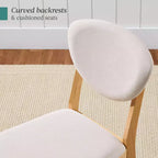 Best Choice Products 2-Piece Mid-Century Modern Wood & Upholstered Dining Chair Set