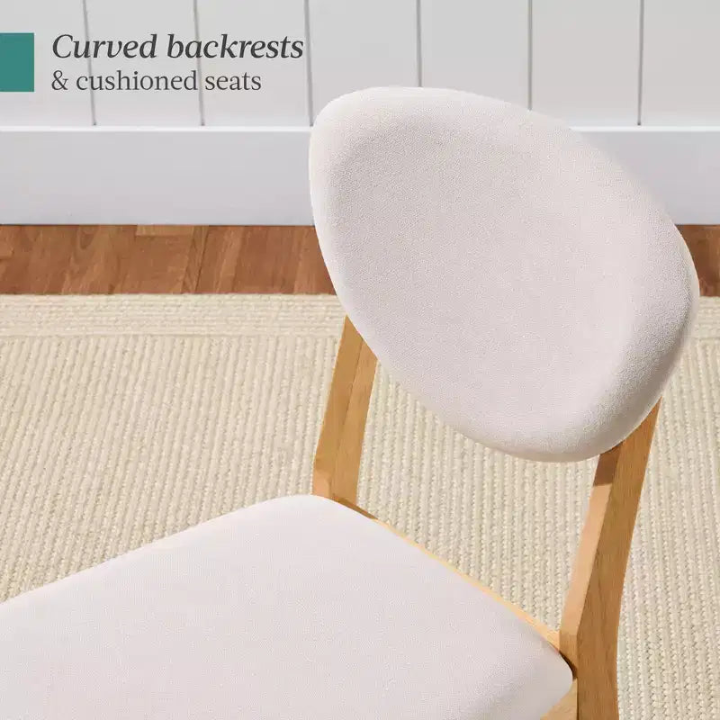 Best Choice Products 2-Piece Mid-Century Modern Wood & Upholstered Dining Chair Set