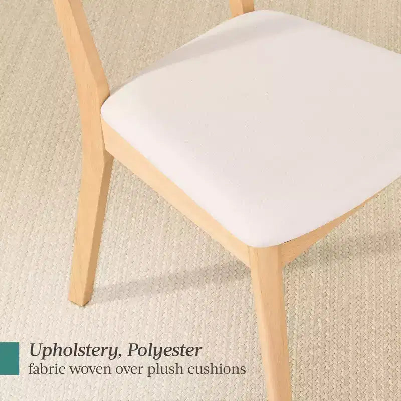 Best Choice Products 2-Piece Mid-Century Modern Wood & Upholstered Dining Chair Set