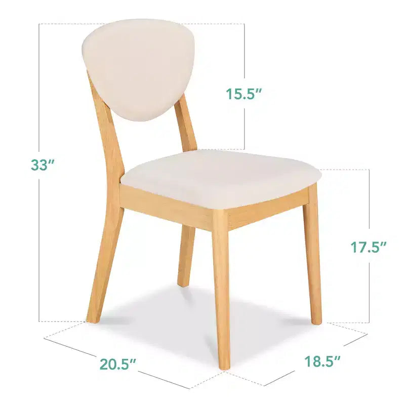 Best Choice Products 2-Piece Mid-Century Modern Wood & Upholstered Dining Chair Set