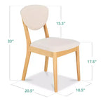 Best Choice Products 2-Piece Mid-Century Modern Wood & Upholstered Dining Chair Set