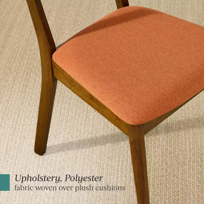Best Choice Products 2-Piece Mid-Century Modern Wood & Upholstered Dining Chair Set