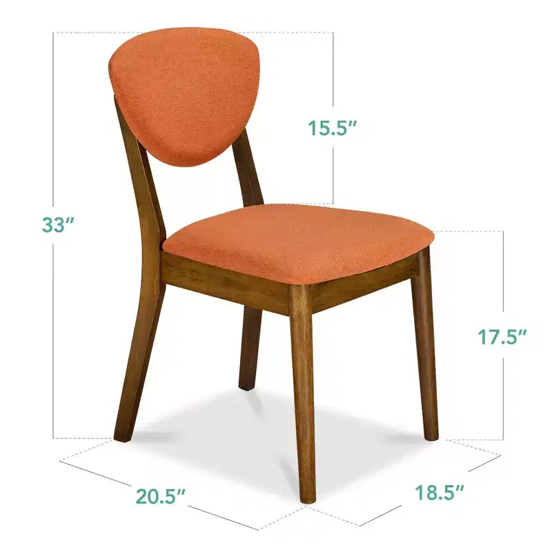 Best Choice Products 2-Piece Mid-Century Modern Wood & Upholstered Dining Chair Set