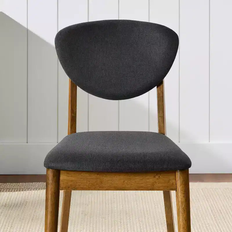Best Choice Products 2-Piece Mid-Century Modern Wood & Upholstered Dining Chair Set