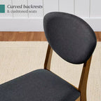 Best Choice Products 2-Piece Mid-Century Modern Wood & Upholstered Dining Chair Set