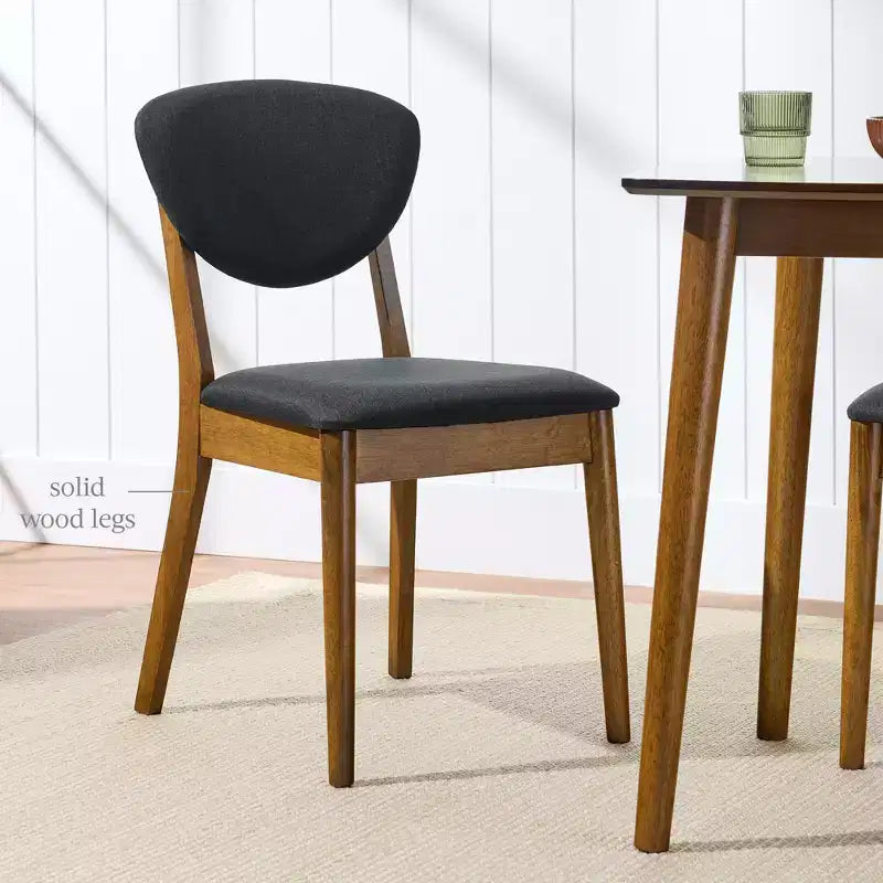 Best Choice Products 2-Piece Mid-Century Modern Wood & Upholstered Dining Chair Set